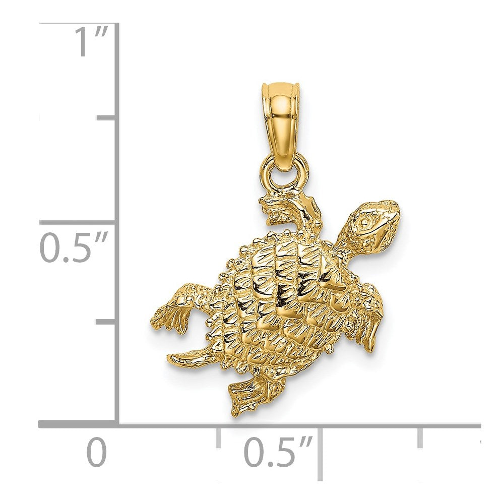 Charlie & Co Jewelry | 14k Sea Turtle With Tail Charm - Model K7647