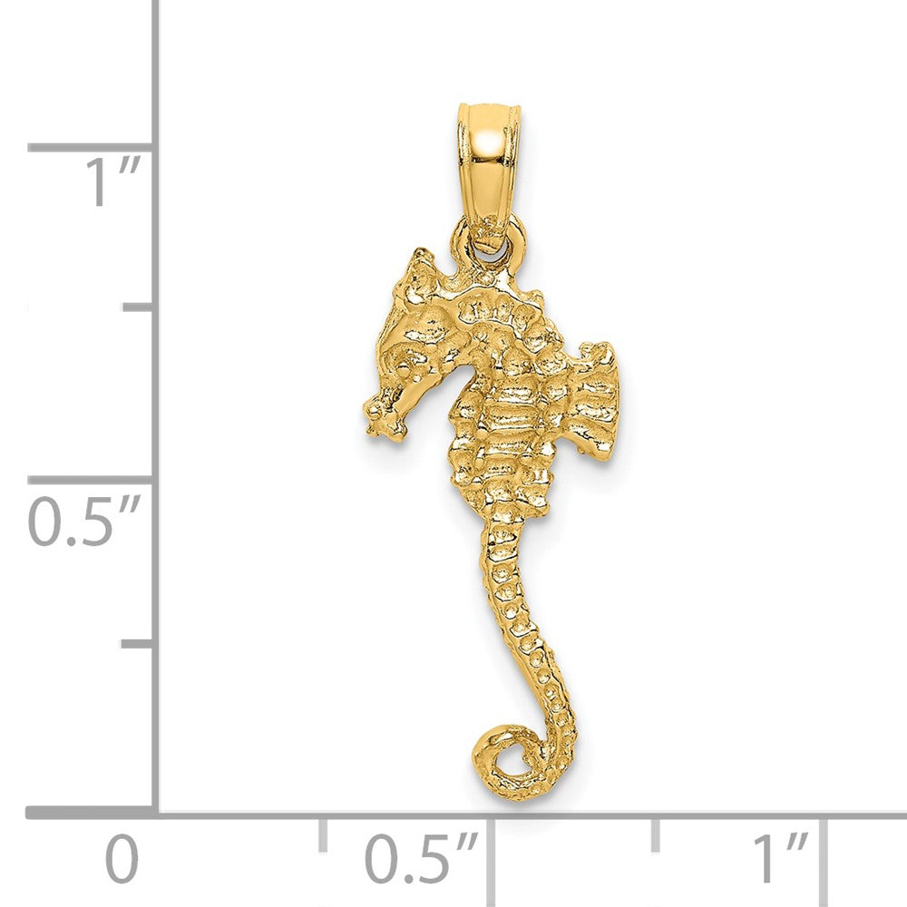 Charlie & Co Jewelry | 14k 3-d Textured Seahorse With Tail Charm - Model K7659