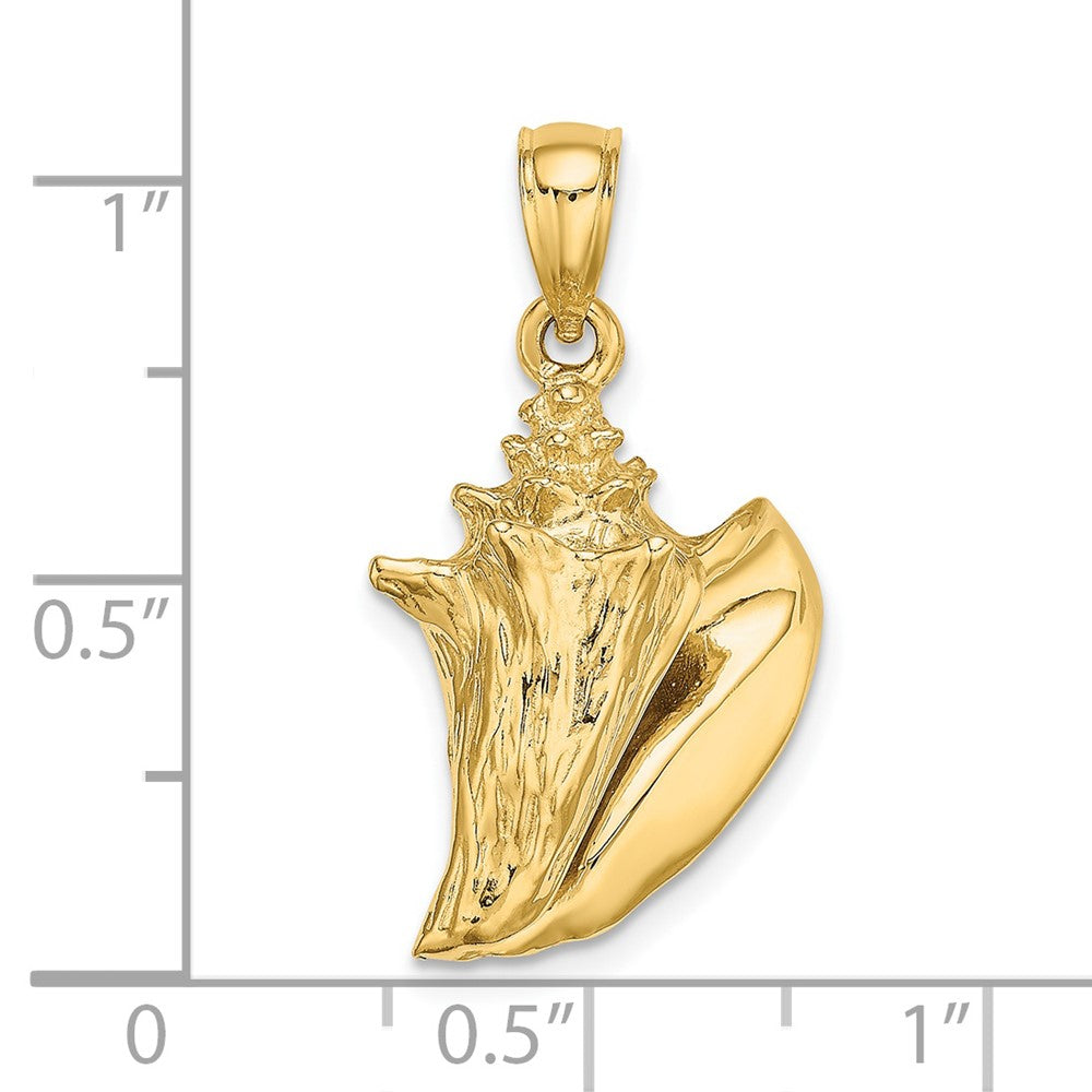 14K Gold 3D Conch Shell Pendant - Charlie & Co. Jewelry