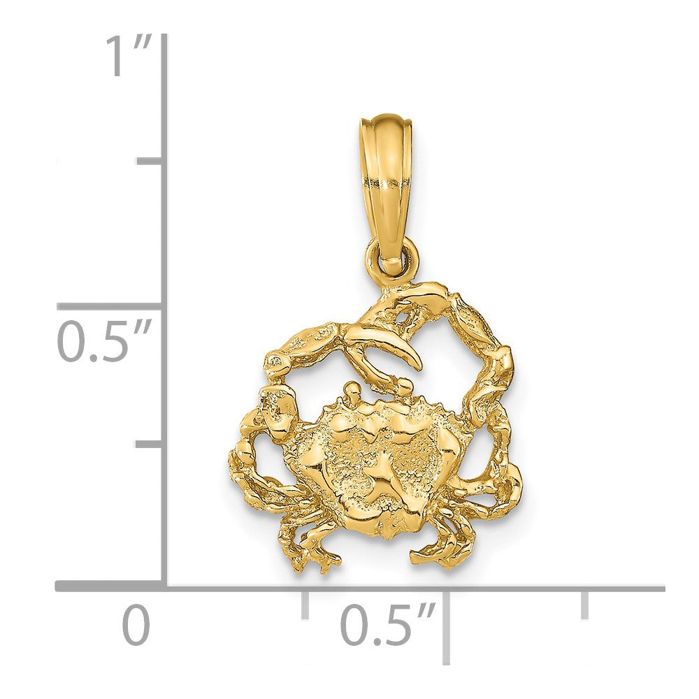 Charlie & Co Jewelry | 14k Textured Crab Charm - Model K7668
