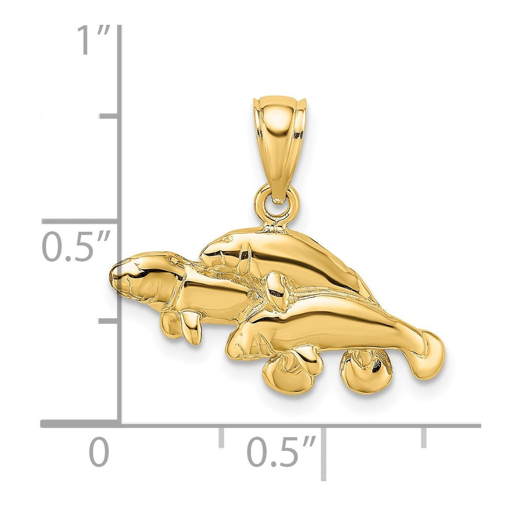 Charlie & Co Jewelry | 14k Polished Triple Manatee Charm - Model K7731