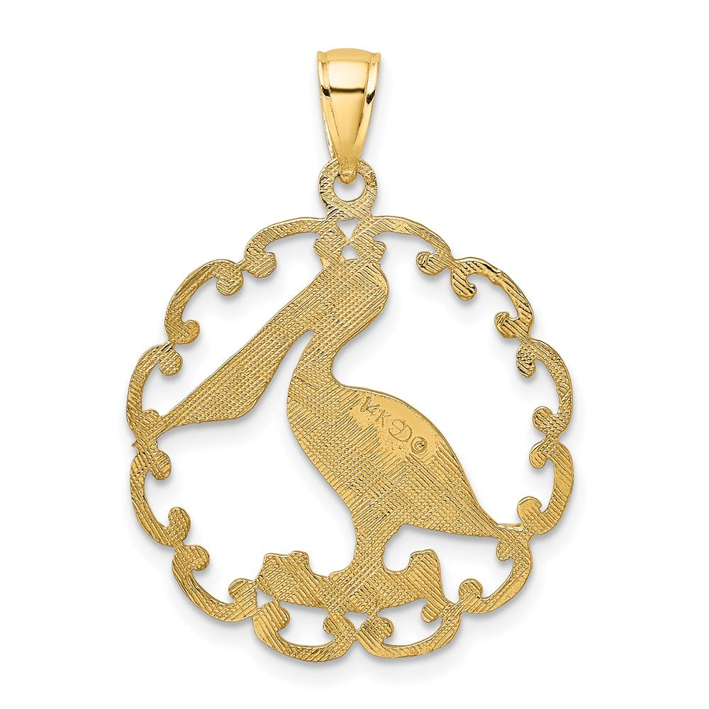 Charlie & Co Jewelry | 14k Pelican In Circle Charm - Model K7774