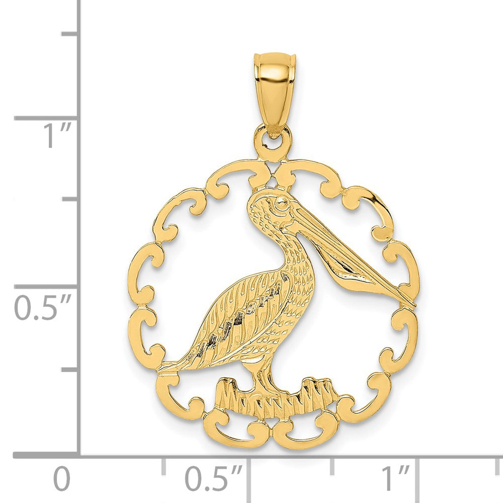 Charlie & Co Jewelry | 14k Pelican In Circle Charm - Model K7774