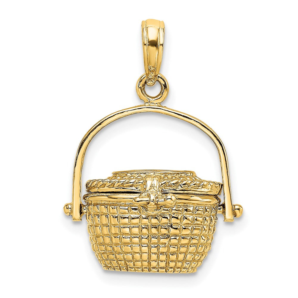 Charlie & Co Jewelry | 14k 3-d Nantucket Basket Moveable Lid Charm - Model K7803