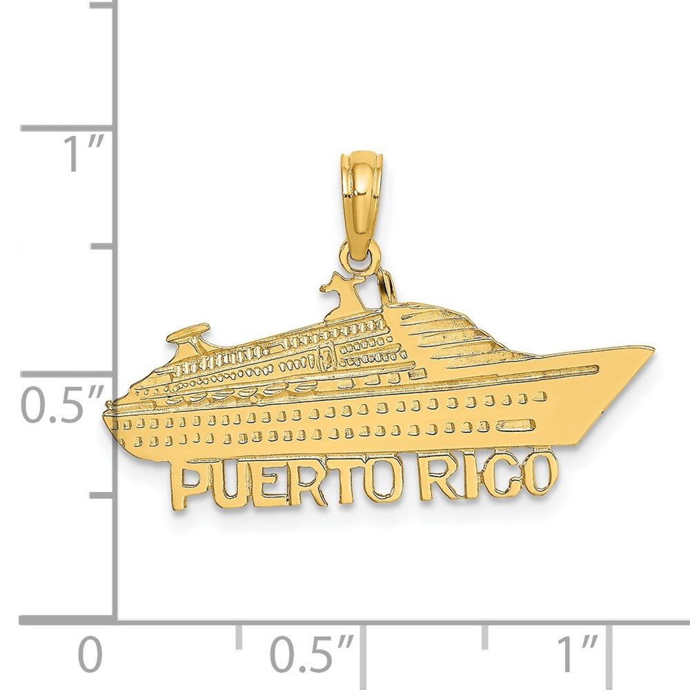 Charlie & Co Jewelry | 14k Polished Puerto Rico Cruise Ship Charm - Model K7825