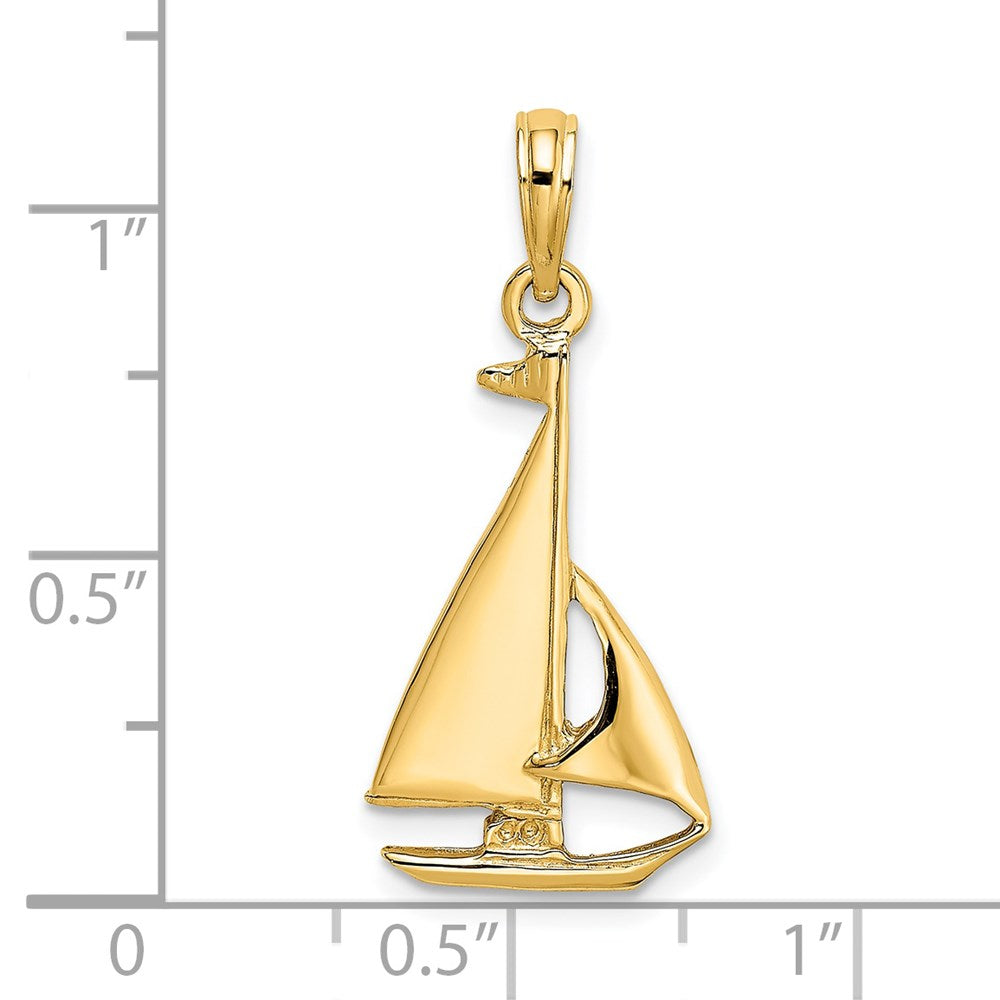 Charlie & Co Jewelry | 14k 2-d Polished Sailboat Charm - Model K7865