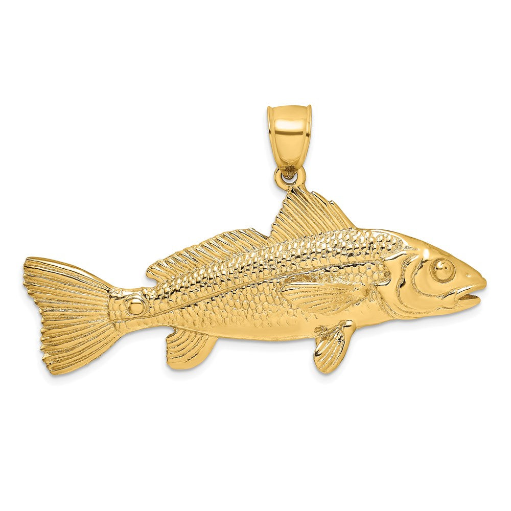 14K Gold 3D Red Fish Pendant - Charlie & Co. Jewelry