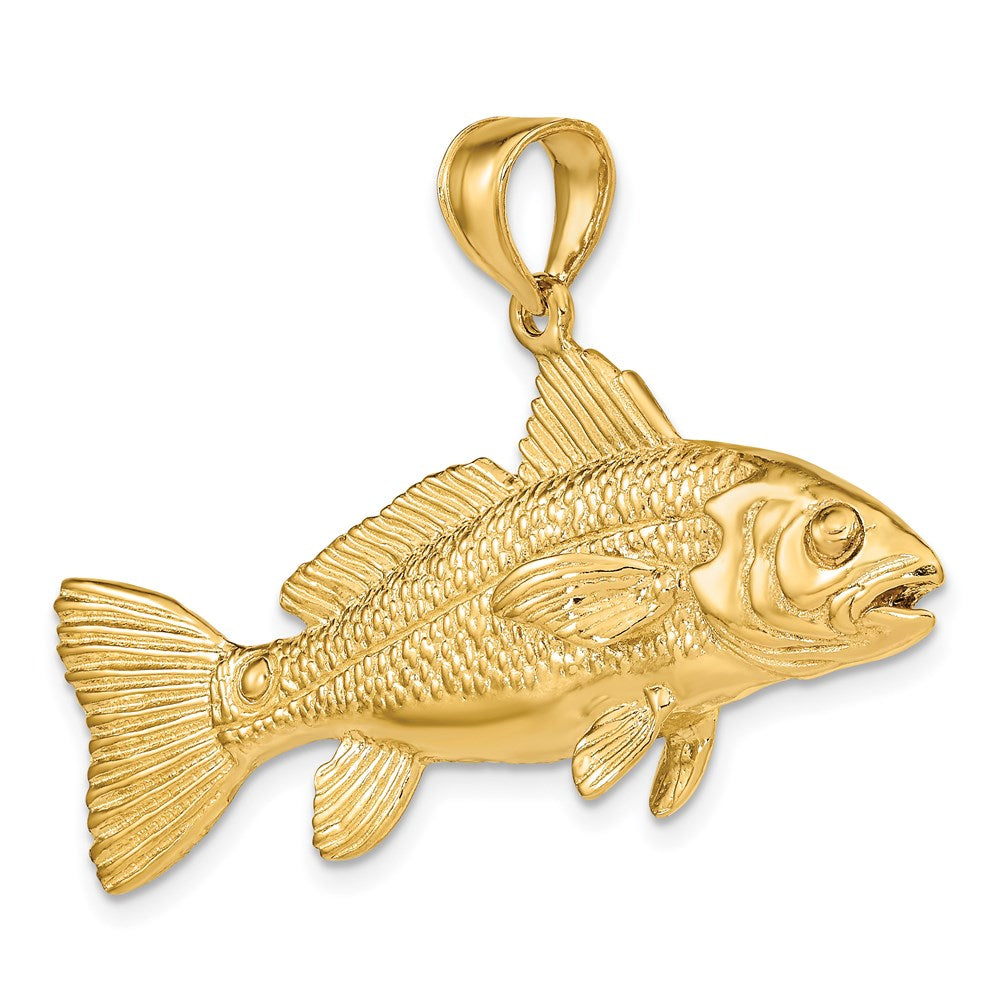 14K Gold 3D Red Fish Pendant - Charlie & Co. Jewelry