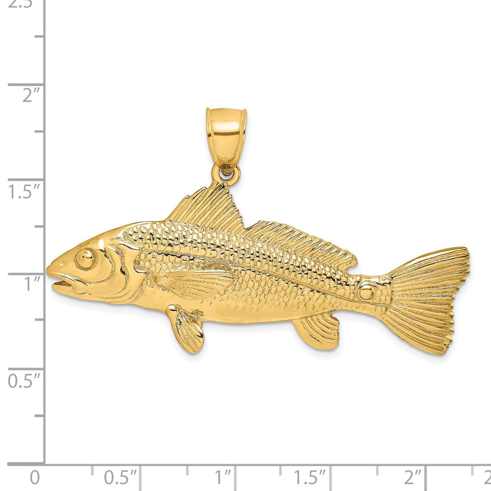 14K Gold 3D Red Fish Pendant - Charlie & Co. Jewelry