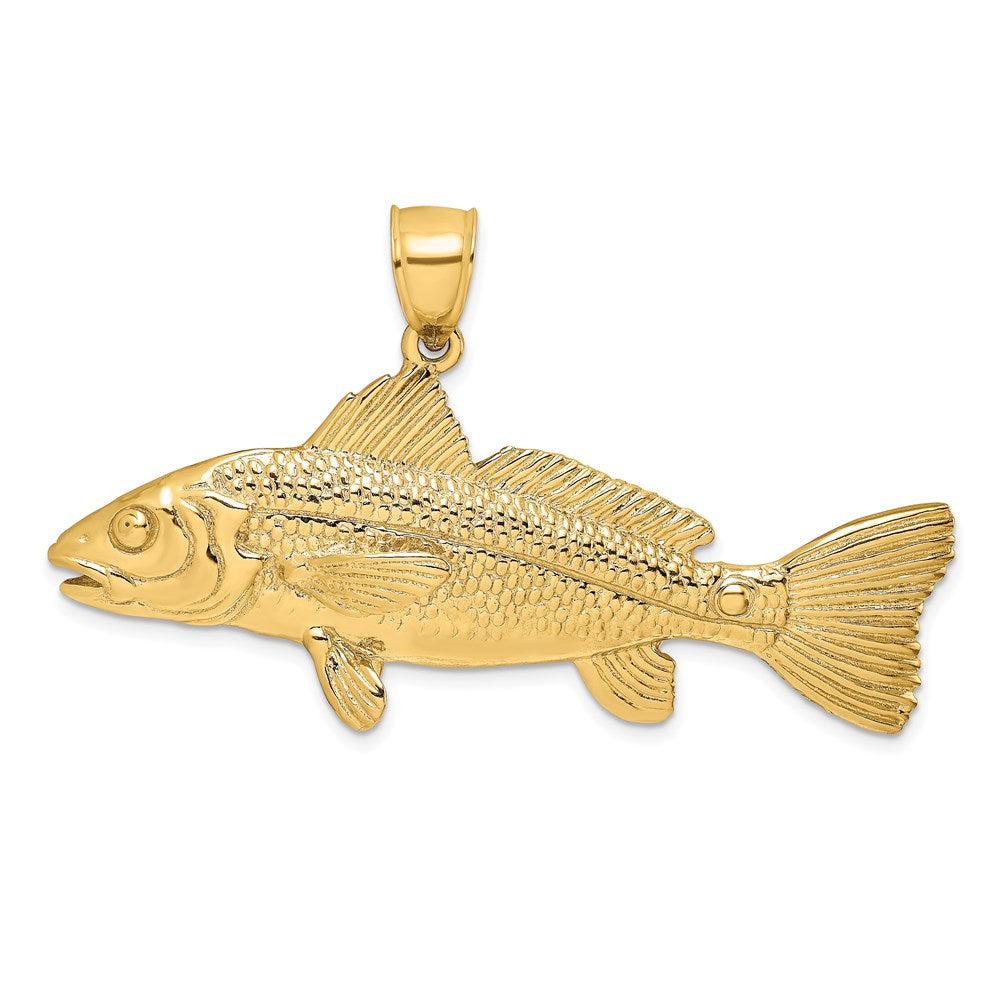 14K Gold 3D Red Fish Pendant - Charlie & Co. Jewelry