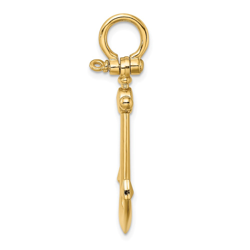 Charlie & Co Jewelry | 14k 3-d Small Anchor W/ Shackle Bail Charm - Model K7972