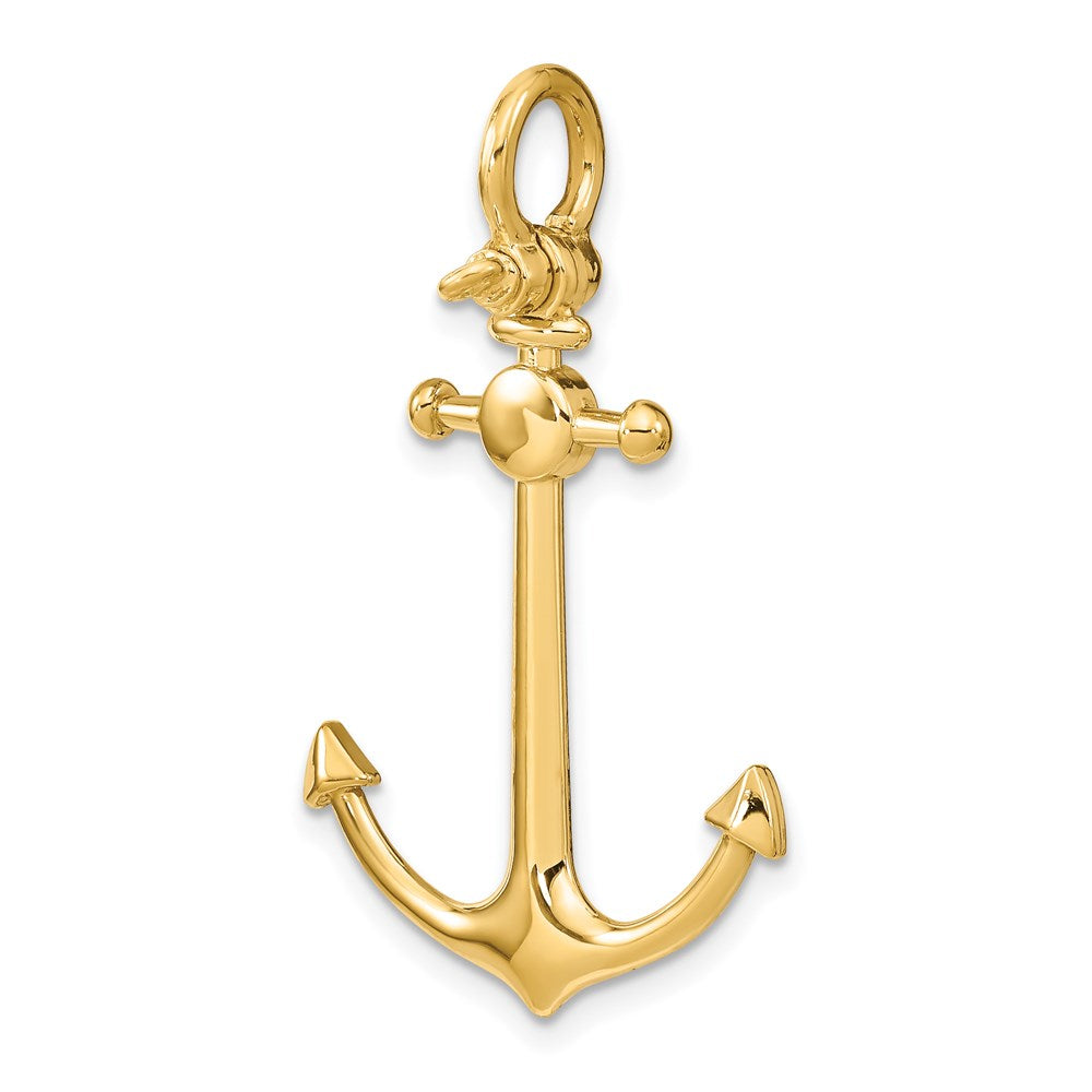 Charlie & Co Jewelry | 14k 3-d Small Anchor W/ Shackle Bail Charm - Model K7972