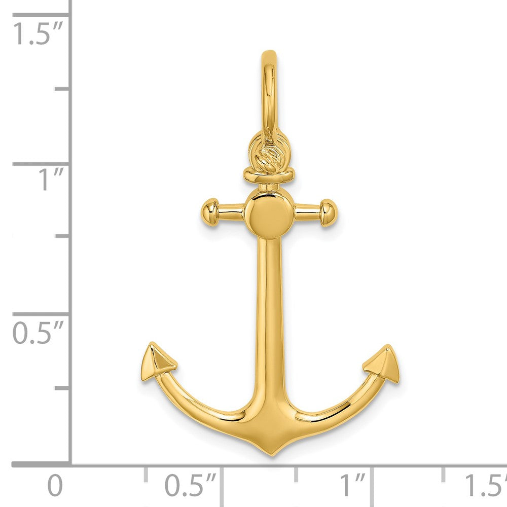Charlie & Co Jewelry | 14k 3-d Small Anchor W/ Shackle Bail Charm - Model K7972