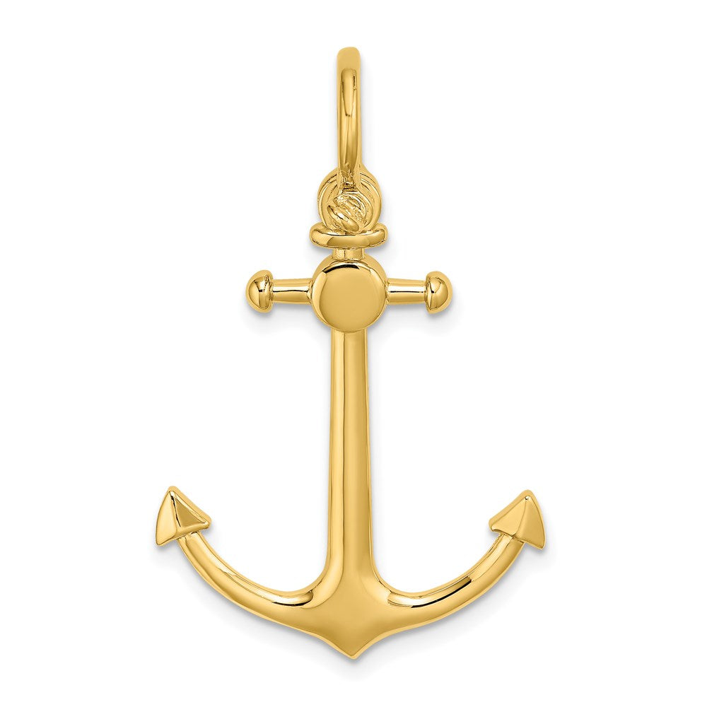 Charlie & Co Jewelry | 14k 3-d Small Anchor W/ Shackle Bail Charm - Model K7972