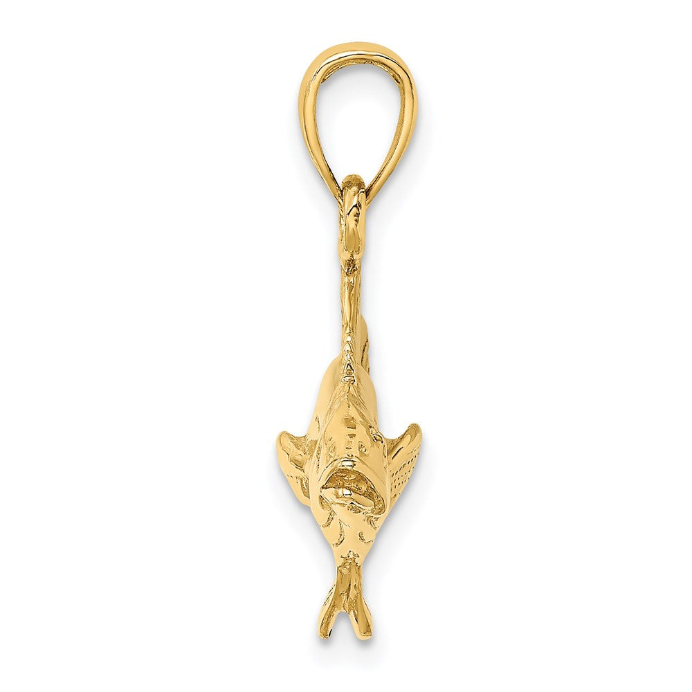 14K Gold 3D Polished Cobia Fish Pendant - Charlie & Co. Jewelry
