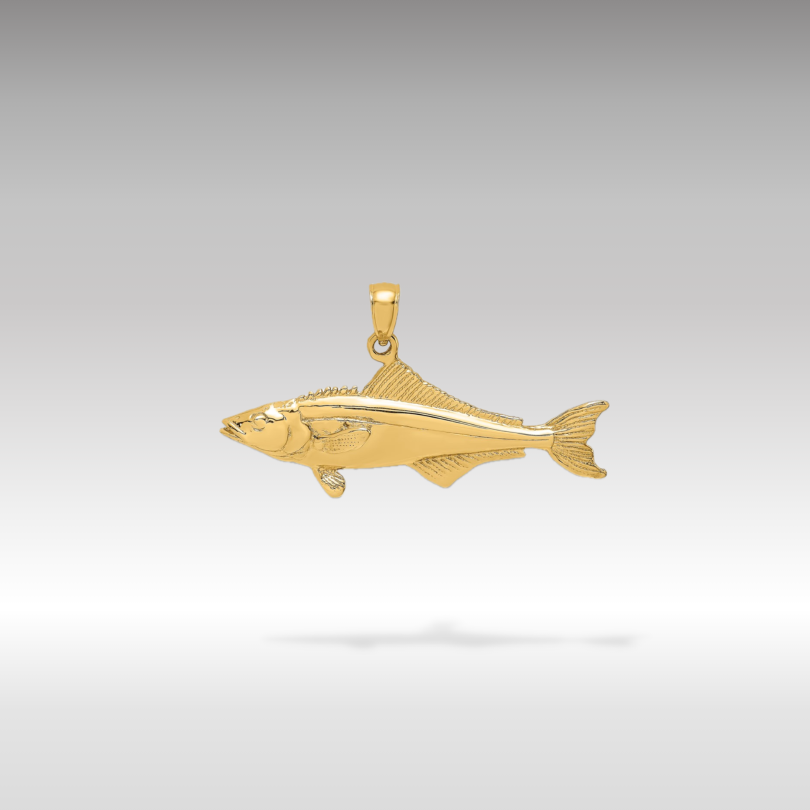 14K Gold 3D Polished Cobia Fish Pendant - Charlie & Co. Jewelry