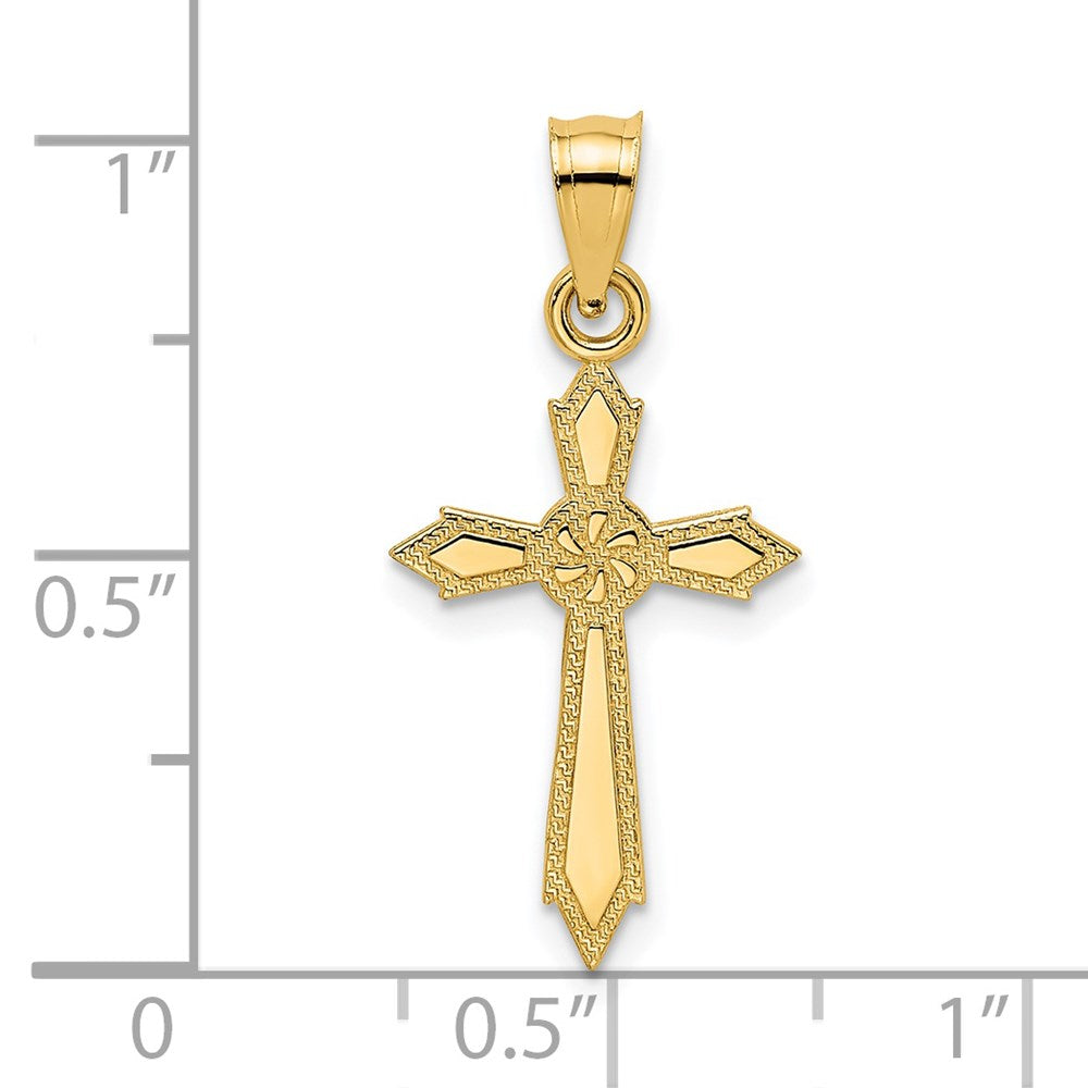 Charlie & Co Jewelry | 14k W/ Engraved Edges Cross Charm - Model K8553