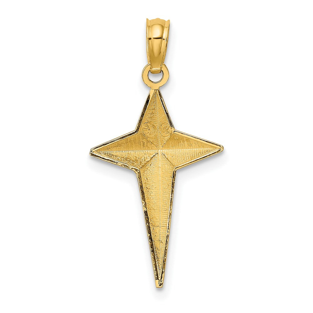 Charlie & Co Jewelry | 14k 2-d Polished Triangle Tipped Cross Charm - Model K8564