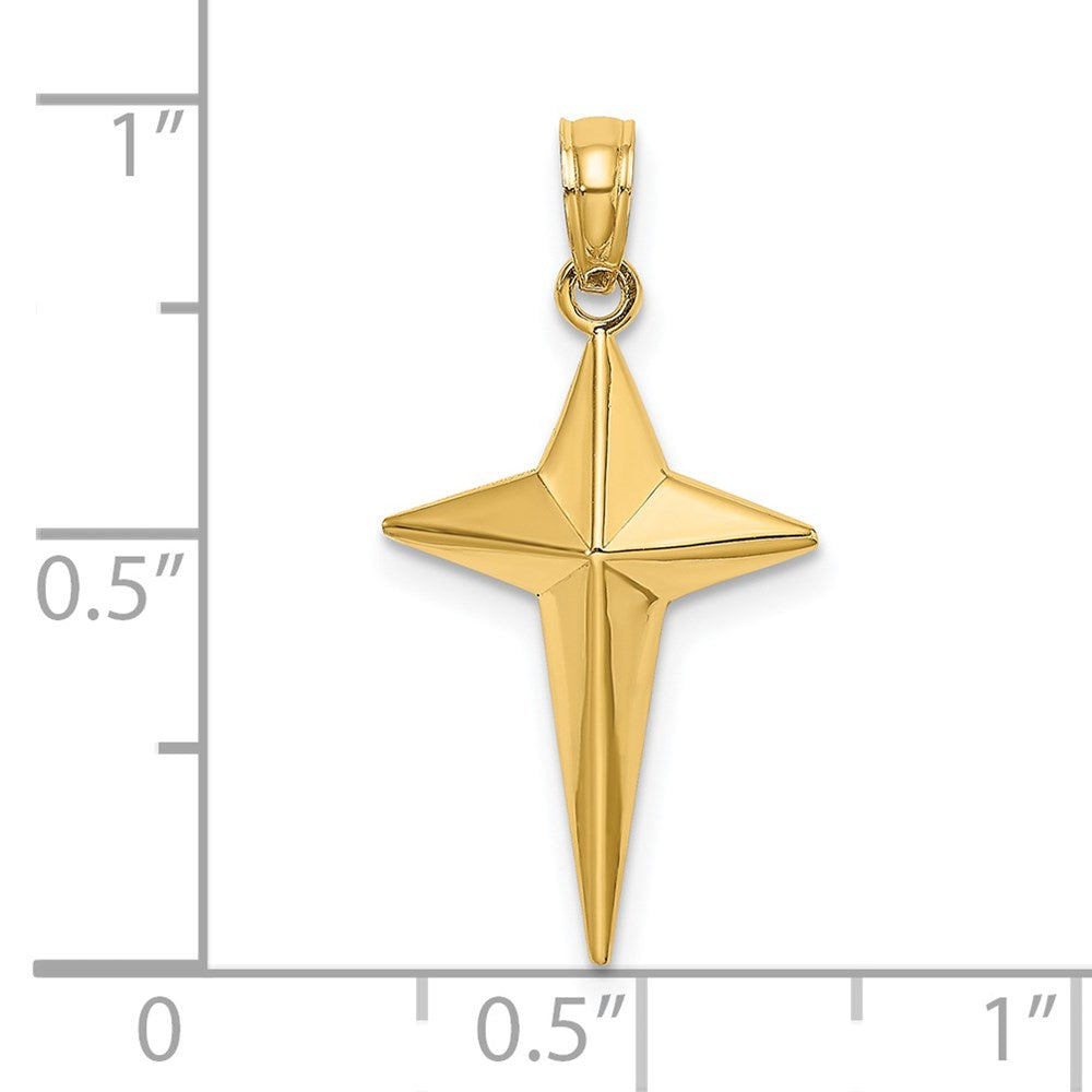 Charlie & Co Jewelry | 14k 2-d Polished Triangle Tipped Cross Charm - Model K8564