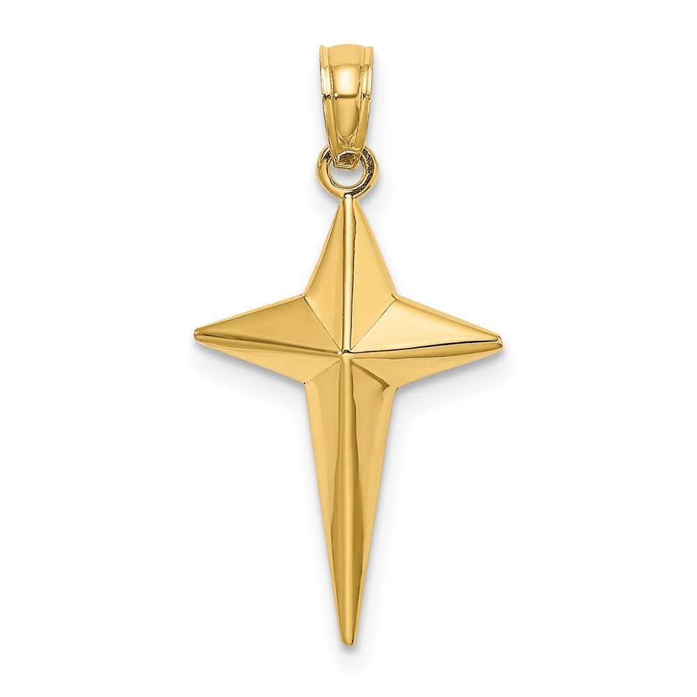 Charlie & Co Jewelry | 14k 2-d Polished Triangle Tipped Cross Charm - Model K8564