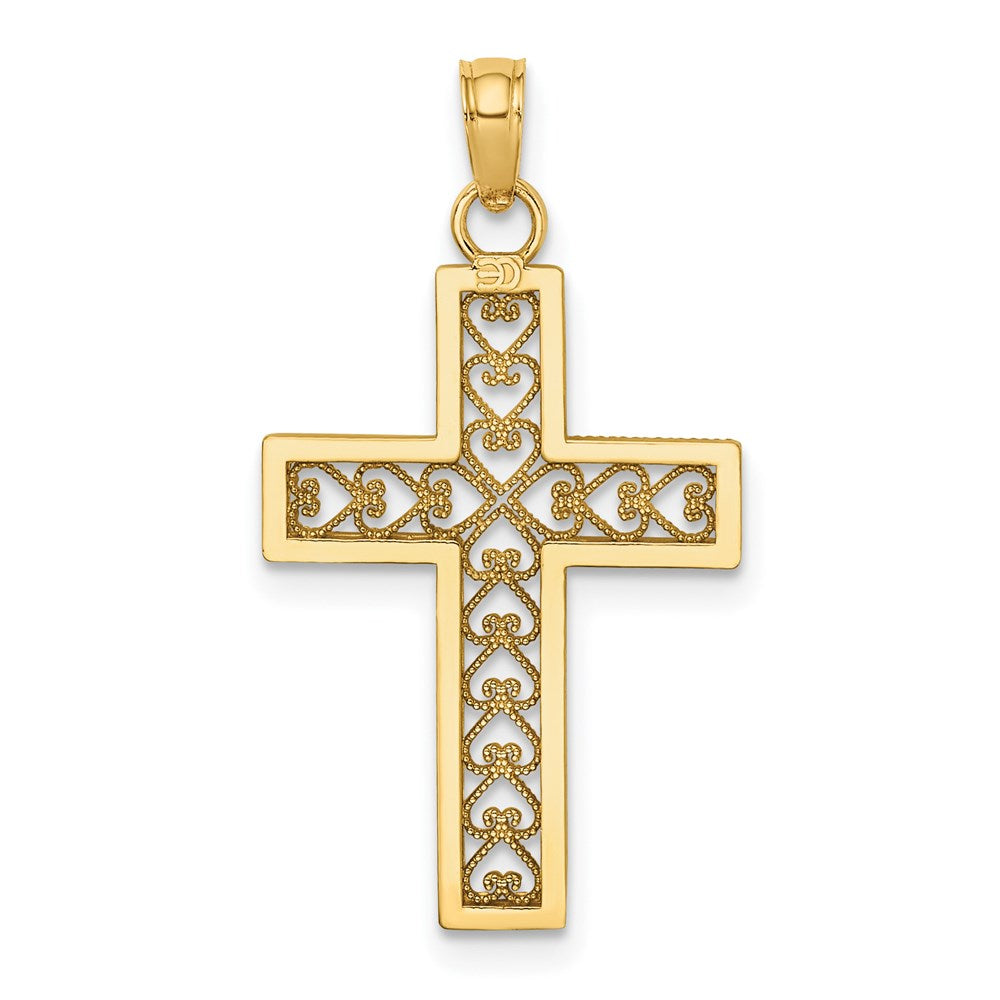 Charlie & Co Jewelry | 14k Filigree Beaded Outline Cross Charm - Model K8568