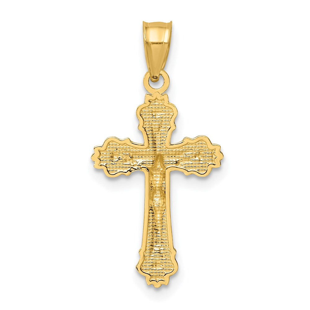 Charlie & Co Jewelry | 14k W/ Textured Scalloped Edge Crucifix Charm - Model K8583
