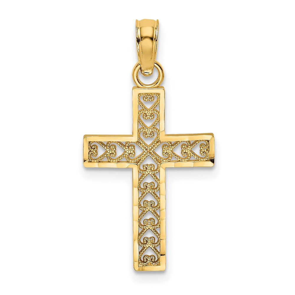 Charlie & Co Jewelry | 14k D/c Edge And Filigree Center Cross Charm - Model K8602