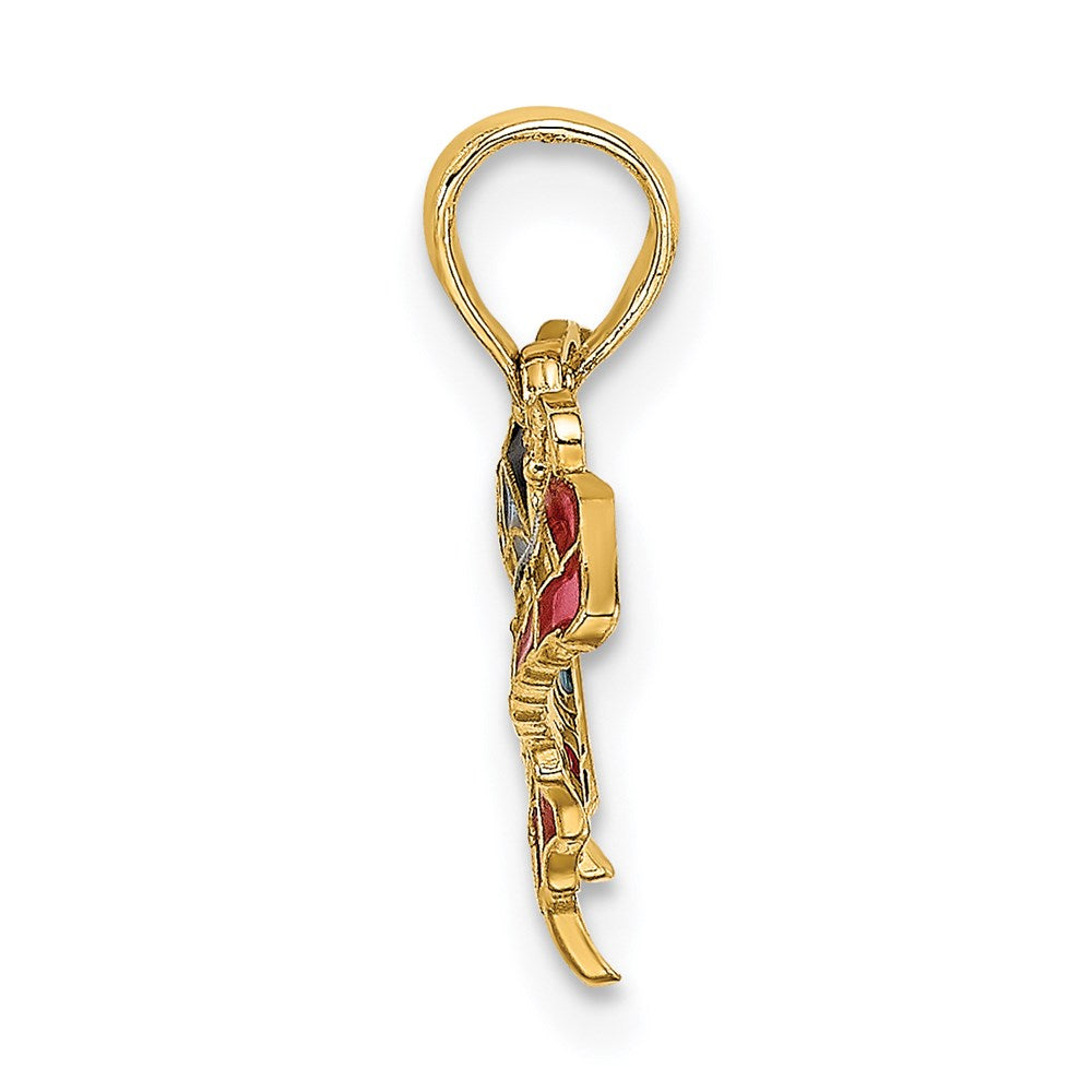 Charlie & Co Jewelry | 14k Small Enameled Blue And Red Butterfly Charm - Model K8608