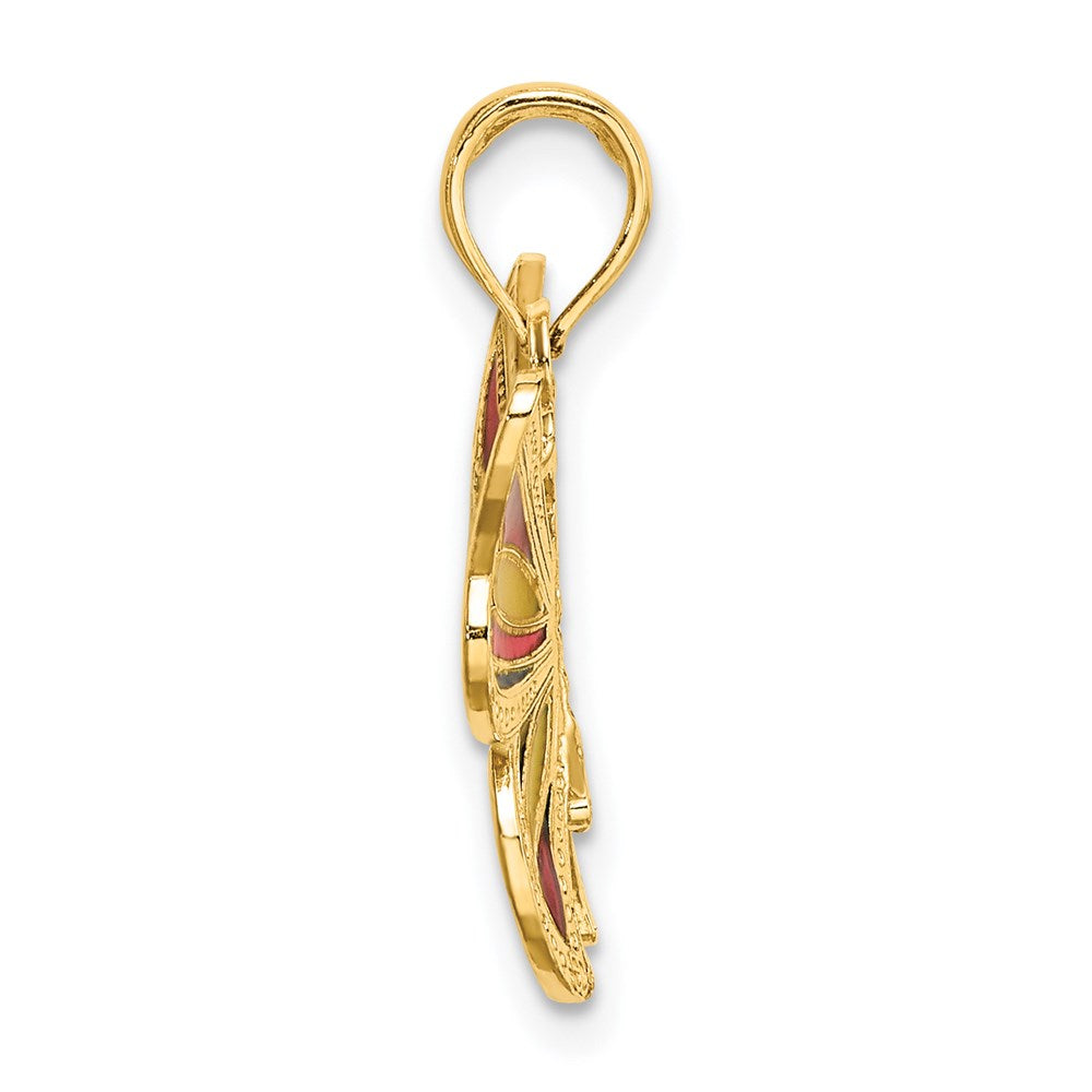 Charlie & Co Jewelry | 14k W/multi-color Enameled Beaded Wings Butterfly Charm - Model K8613
