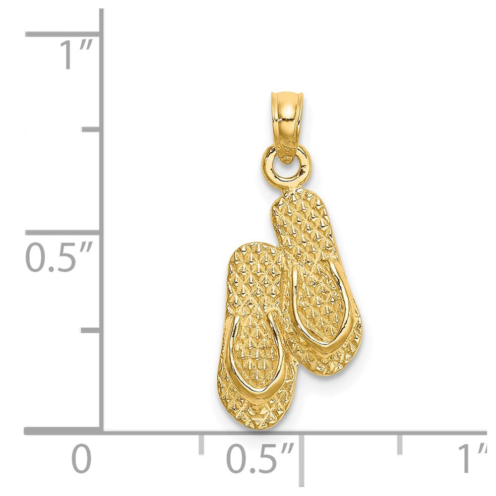 Charlie & Co Jewelry | 14k 3d Key West Double Flip Flop Charm - Model K8642