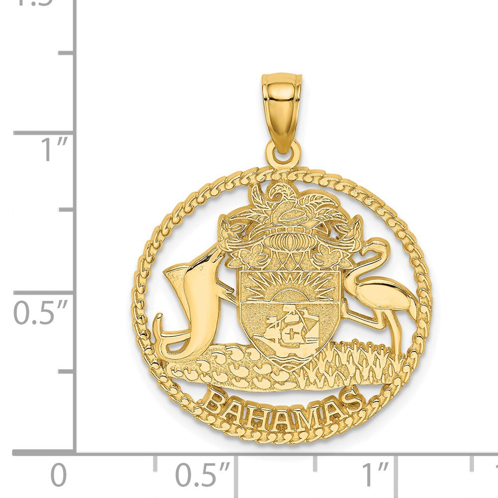 Charlie & Co Jewelry | 14k Bahamas Crest In Textured Frame Charm - Model K8660
