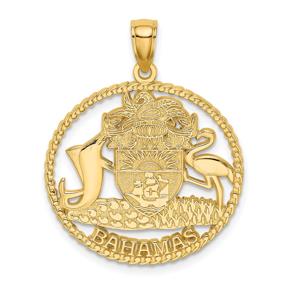 Charlie & Co Jewelry | 14k Bahamas Crest In Textured Frame Charm - Model K8660