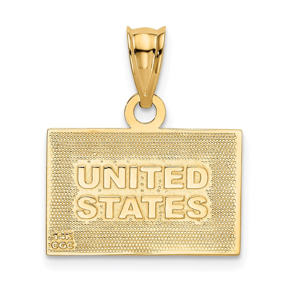Gold Enameled American Flag Pendant Model-K868 - Charlie & Co. Jewelry