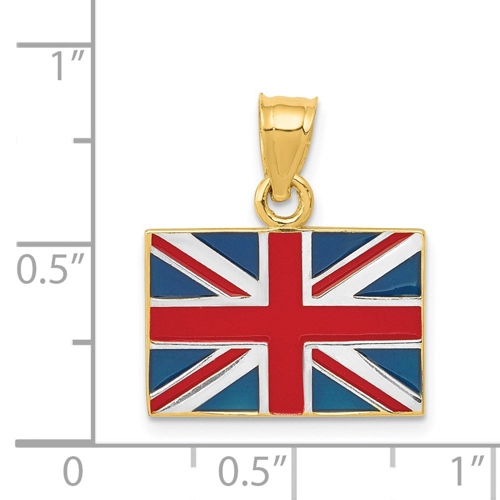 14K Gold Enamel United Kingdom Flag Pendant - Charlie & Co. Jewelry
