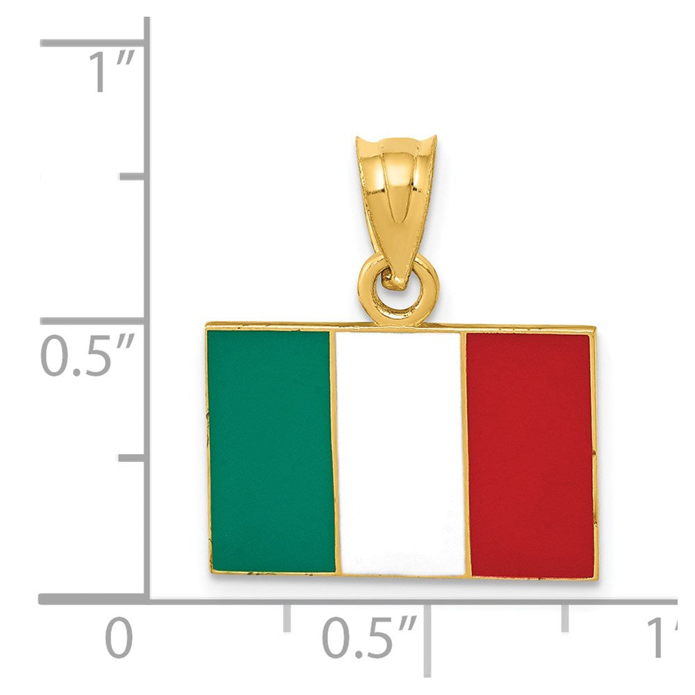 Charlie & Co Jewelry | 14k Solid Enameled Italy Flag Pendant - Model K872