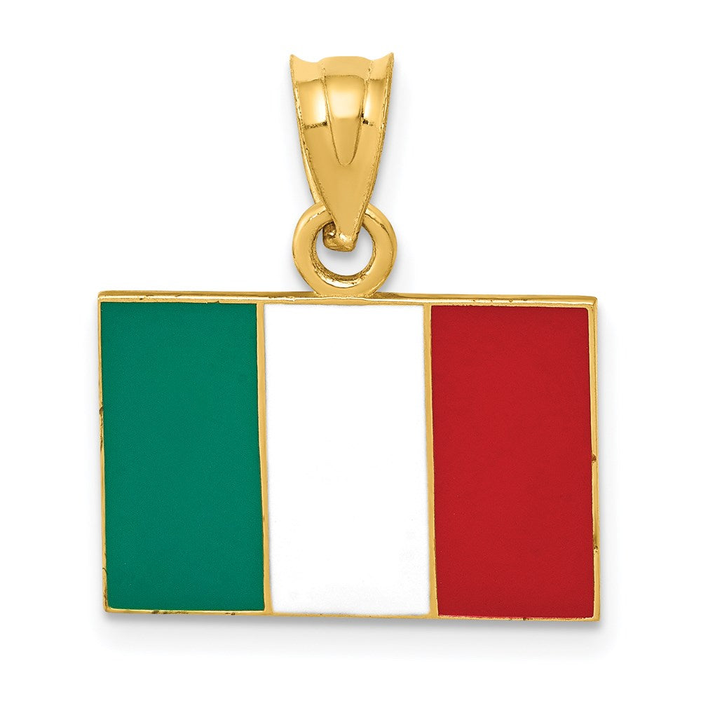 Charlie & Co Jewelry | 14k Solid Enameled Italy Flag Pendant - Model K872