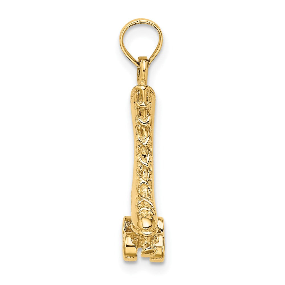 14K Gold 3D Roller Skate Pendant - Charlie & Co. Jewelry