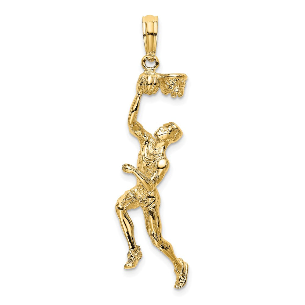 Charlie & Co Jewelry | 14k 3-d Basketball Player W/ball And Partial Hoop Charm - Model K8743