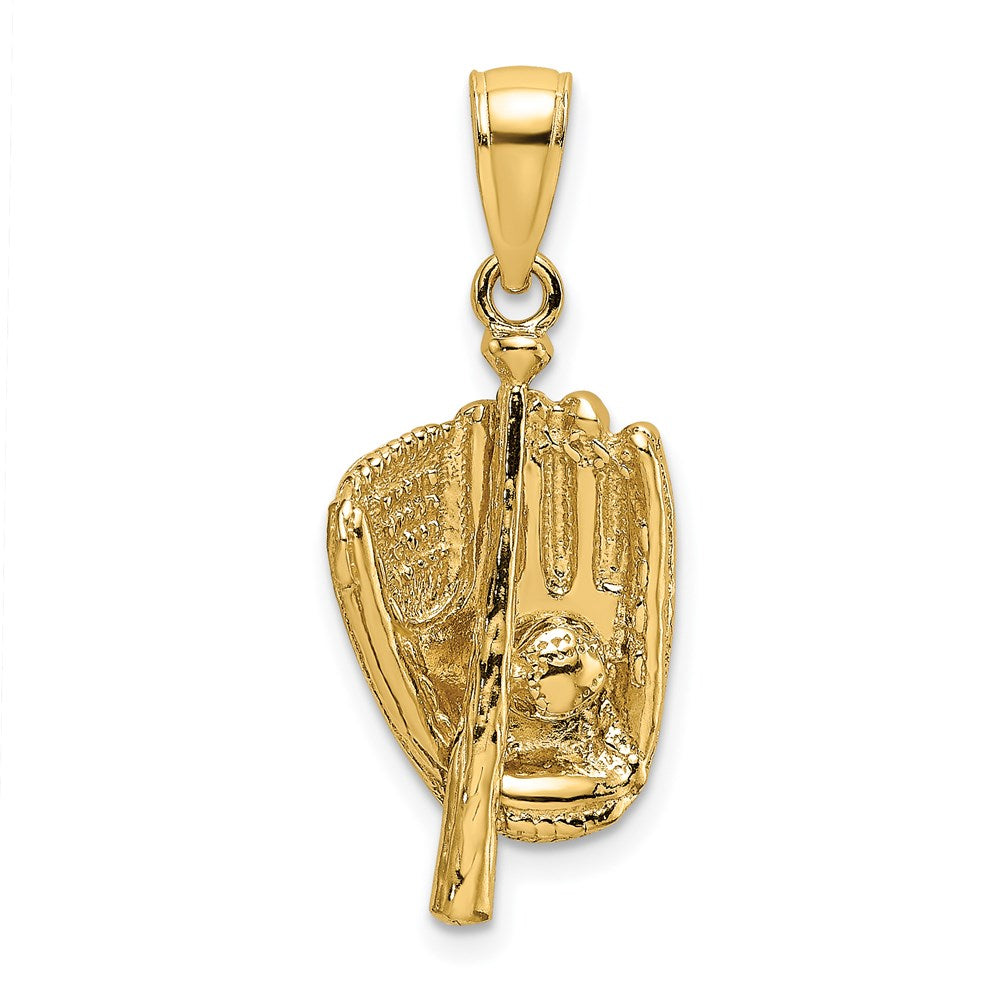 Charlie & Co Jewelry | 14k 3-d Polished Baseball Glove, Bat And Ball Charm - Model K8745