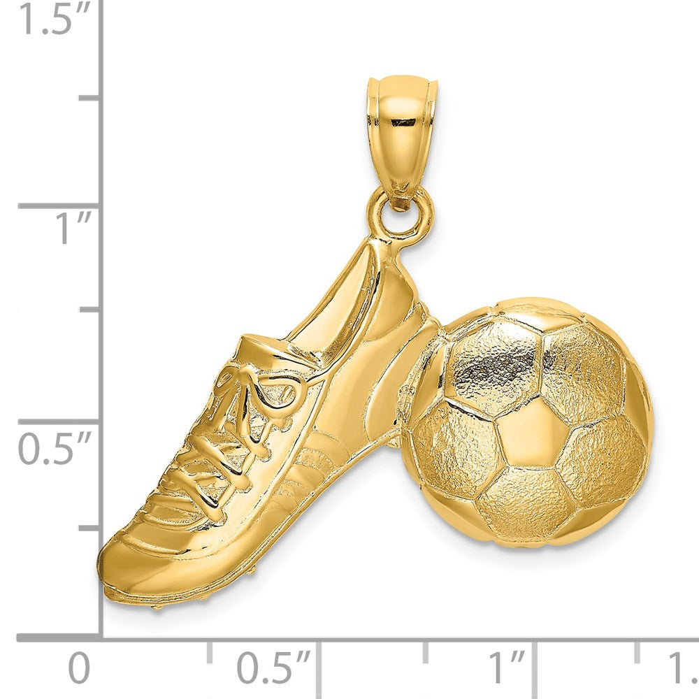 Charlie & Co Jewelry | 14k 2-d Polished Soccer Ball And Shoe Charm - Model K8746