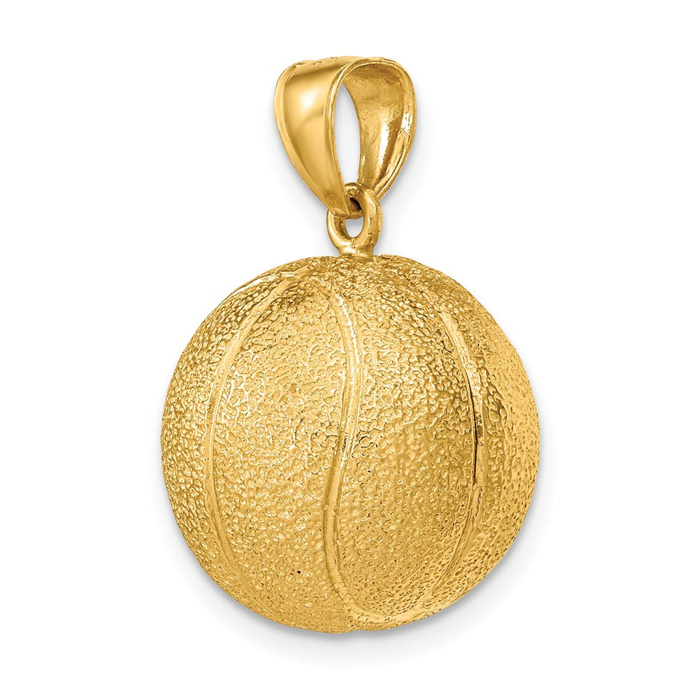 14K Gold 3D Textured Basketball Pendant - Charlie & Co. Jewelry