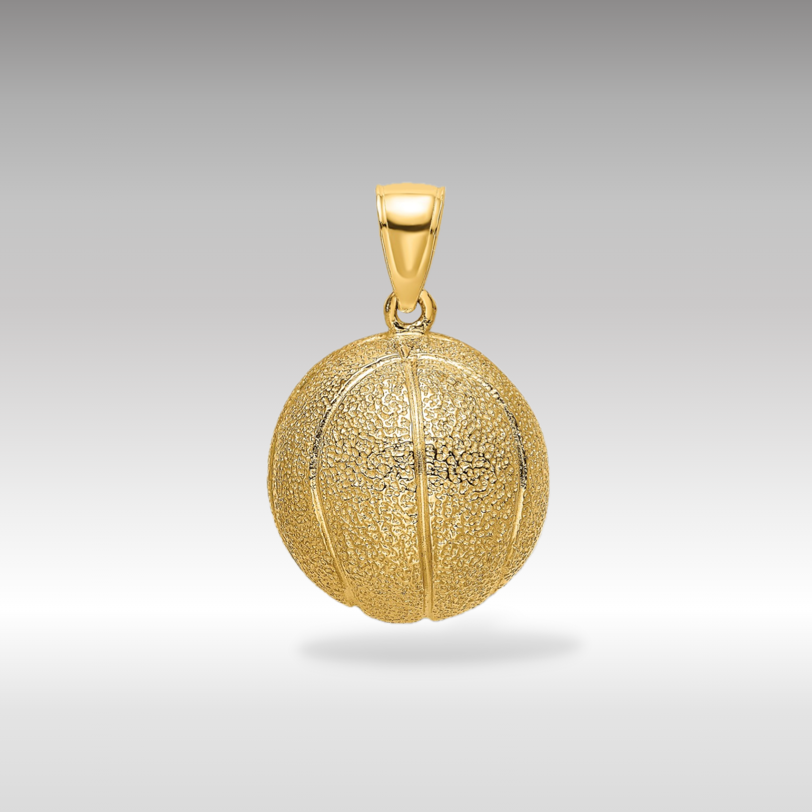 14K Gold 3D Large Basketball Pendant