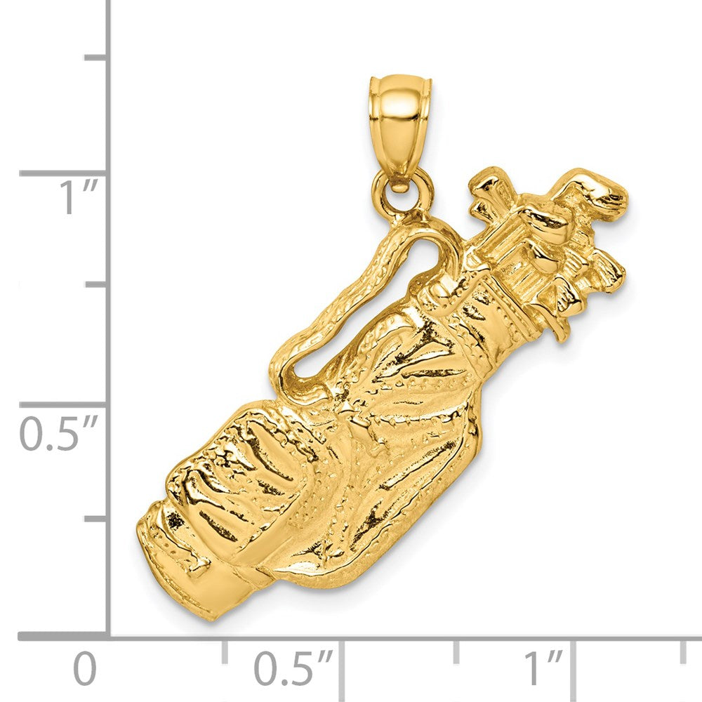 Charlie & Co Jewelry | 14k 2-d Golf Bag And Clubs Charm - Model K8759