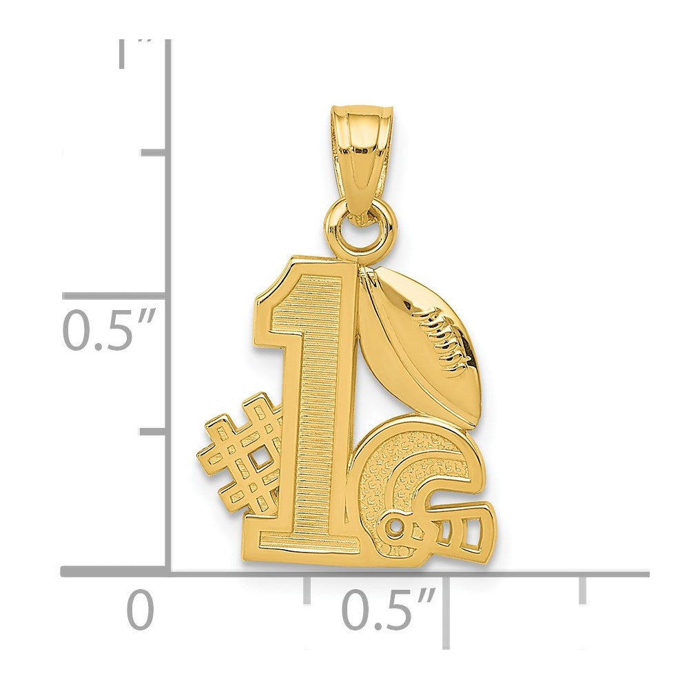 Charlie & Co Jewelry | 14k #1 Football W/ Helmet Charm - Model K8777