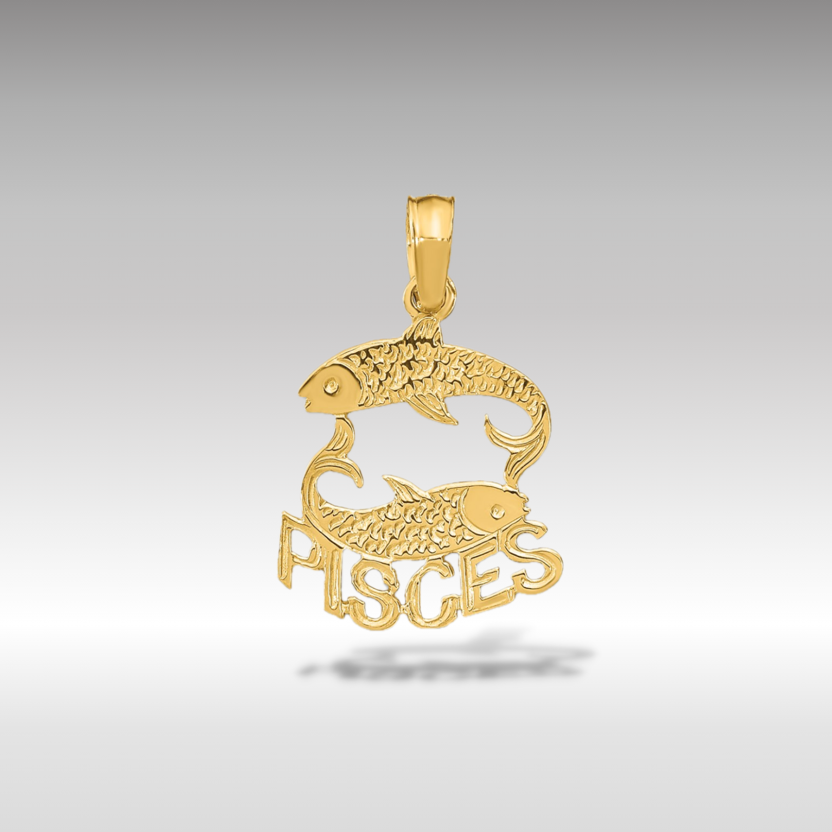 14K Gold PISCES Dual Fish Astrology Zodiac Charm - Charlie & Co. Jewelry
