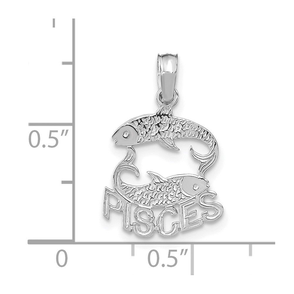 White Gold Small PISCES Zodiac Charm Model-K8945W - Charlie & Co. Jewelry