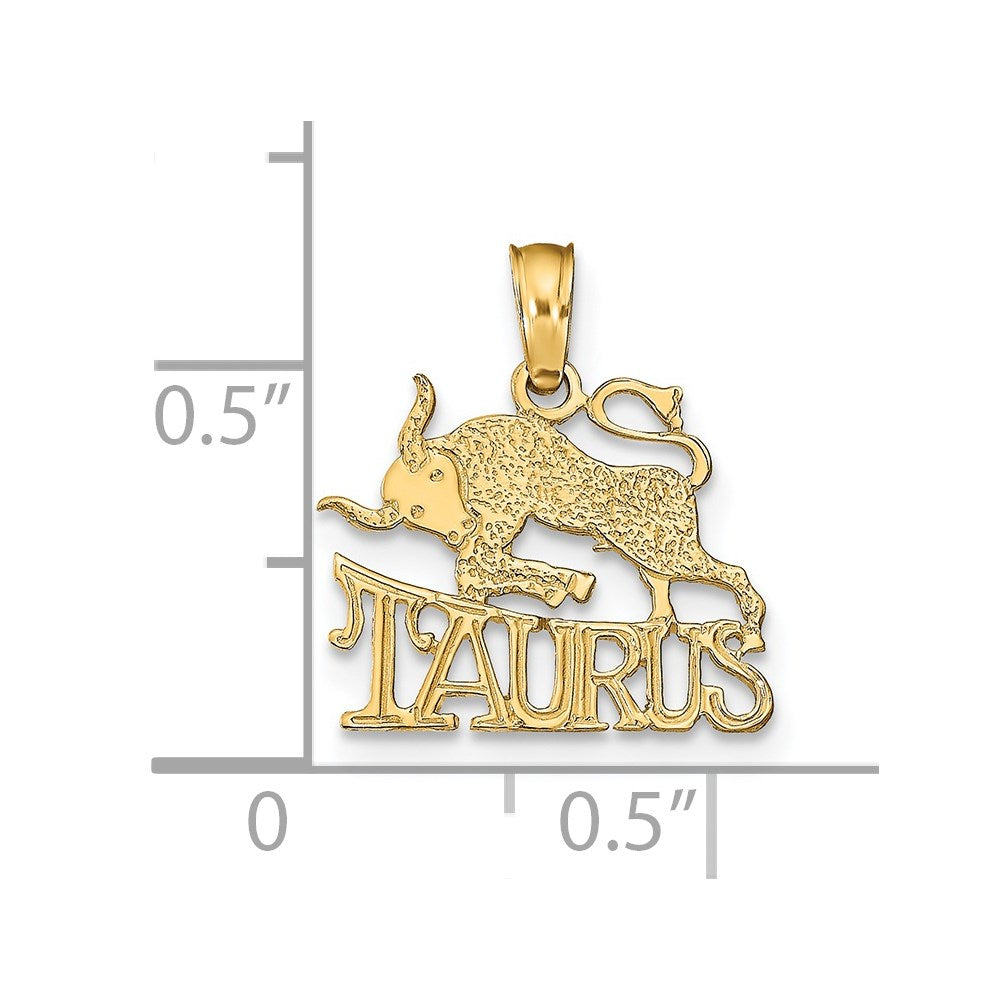 14K Gold TAURUS Zodiac Charm - Charlie & Co. Jewelry