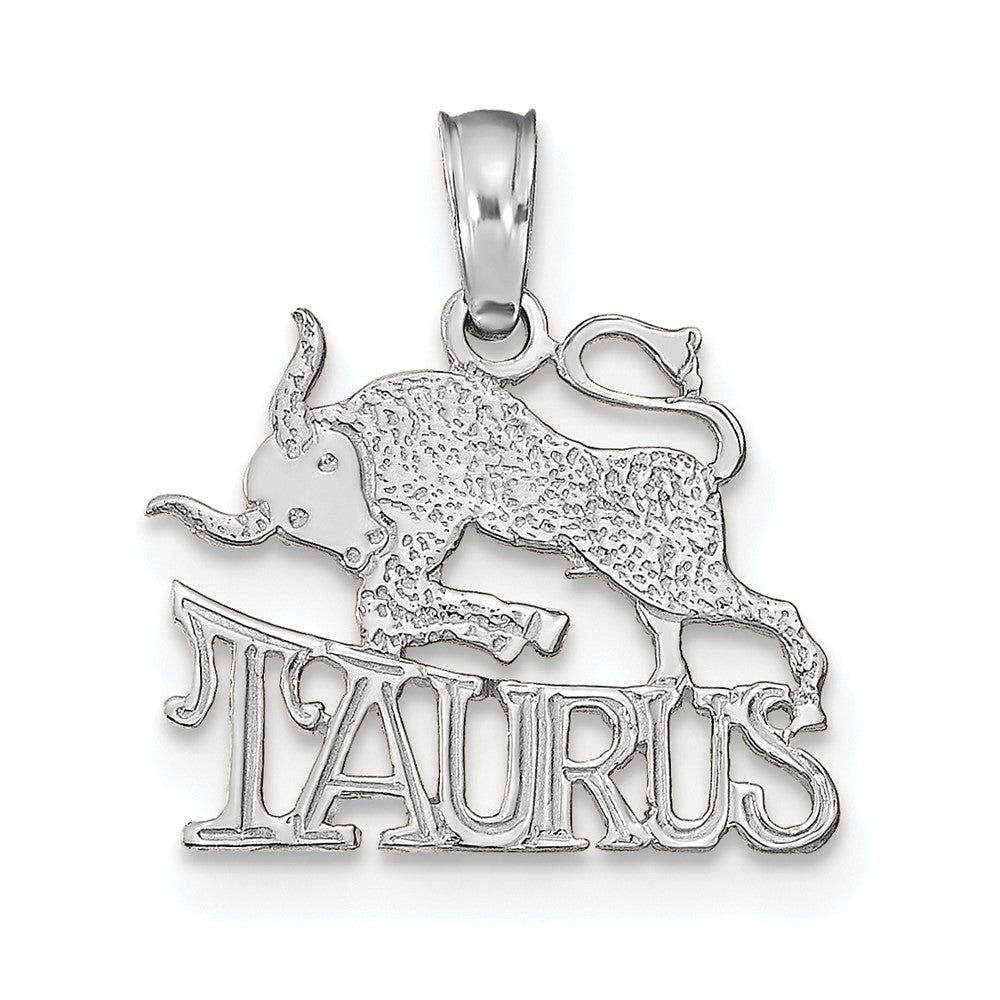 White Gold TAURUS Bull Small Zodiac Charm Model-K8947W - Charlie & Co. Jewelry