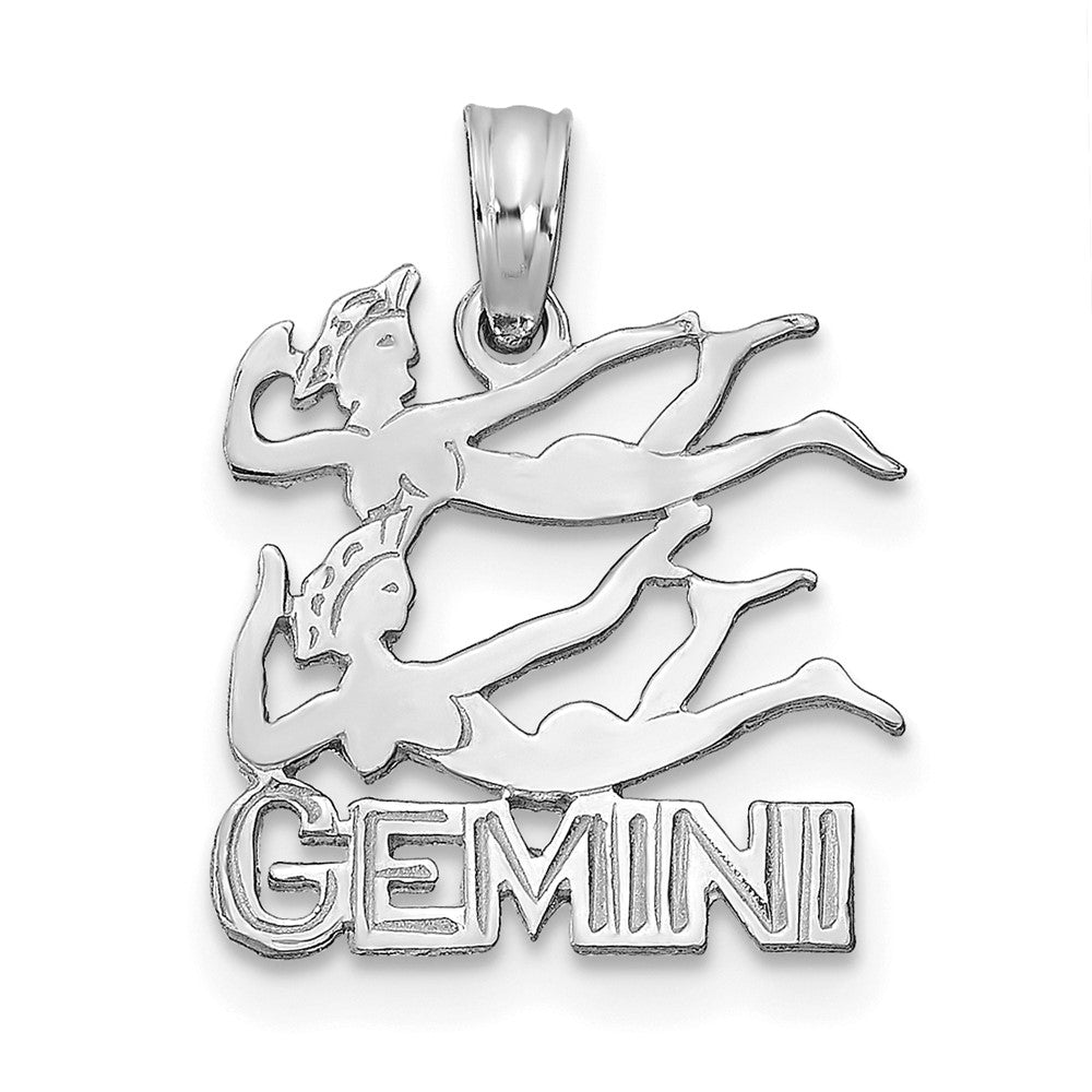 White Gold Small GEMINI Zodiac Charm Model-K8948W - Charlie & Co. Jewelry