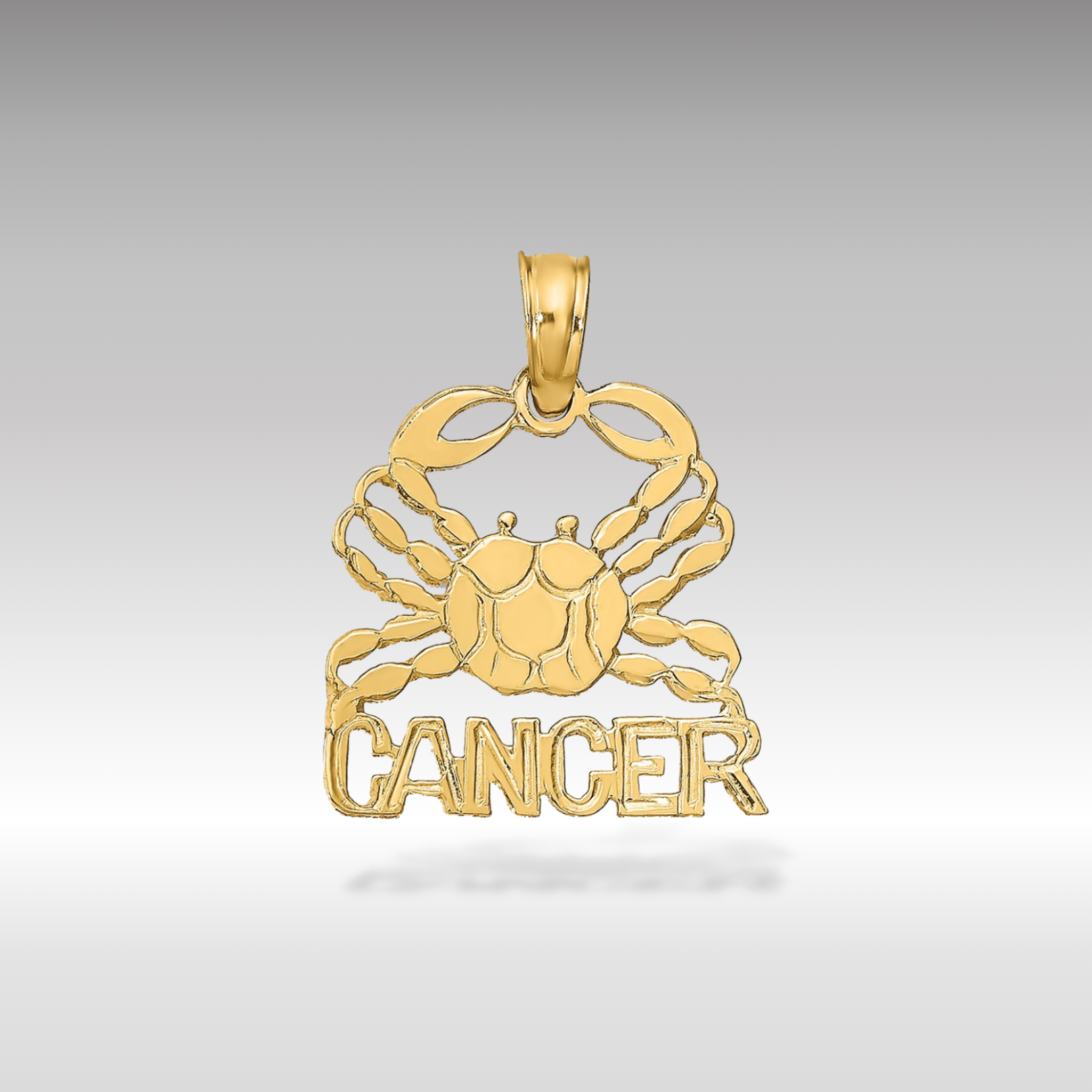 14K Gold CANCER Zodiac Crab Astrological Symbol Charm - Charlie & Co. Jewelry